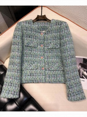 Chanel Women's Tweed Jacket Green