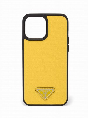 Prada Saffiano Cover For IPhone 1ZH131 Yellow