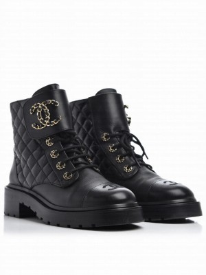 Chanel Women's Combat Boots Black