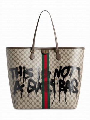 Balenciaga Hacker Graffiti Large Tote Bag Dark Coffee