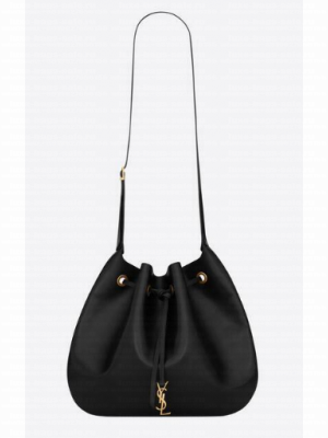 SAINT LAUREN PARIS VII LARGE FLAT HOBO BAG IN SMOOTH LEATHER 697941 black