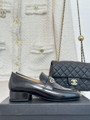 Chanel Women's Calfskin Loafers 3cm 2023 Black 06
