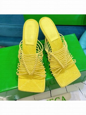 Bottega Veneta Stretch Strap Heel Sandals 9cm Yellow  2021 Collection