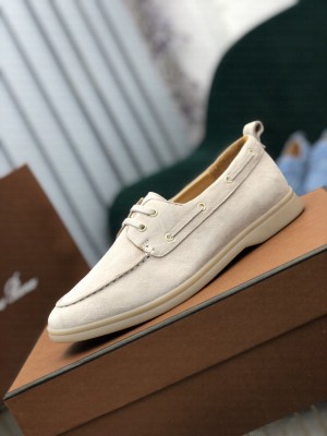 Loro Piana Summer Charms Walk lace Suede Calf Skin apricot