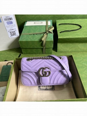 Gucci GG Marmont matelasse shoulder bag 447632 Lilac