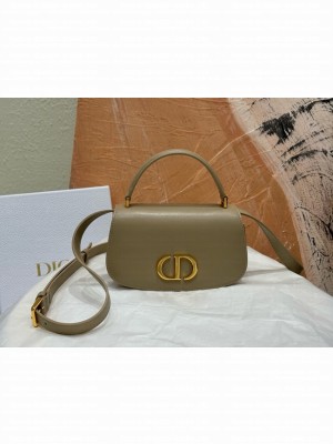Dior Small 30 Montaigne Avenue Top Handle Bag Ribbed Calfskin M9370UNQ Khaki