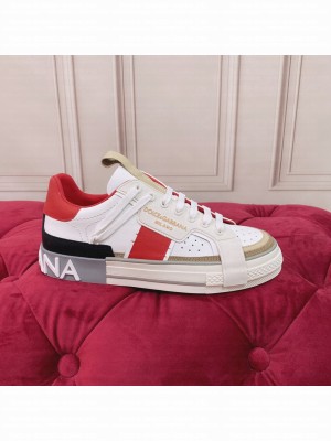 DOLCE & GABBANA UNISEX CALFSKIN 2.ZERO CUSTOM LOW-TOP SNEAKERS WITH CONTRASTING DETAILS 2022 COLLECTION 04
