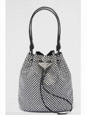Prada Satin mini-bag with crystals 1BE067 black