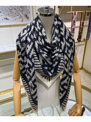Fendi Women s FF Interlock Graphic Print Scarf Black