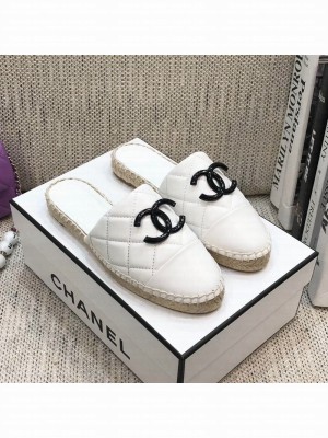 Chanel Quilted Lambskin Flat Espadrilles White Spring/Summer 2021 Collection