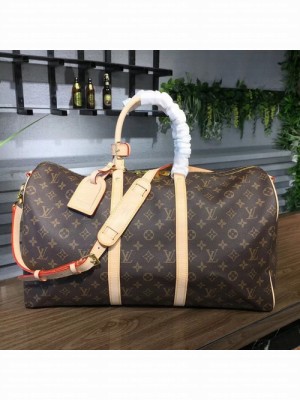 Louis Vuitton Keepall 50 Bandouliere Duffle Bag Monogram Canvas Fall/Winter 2017 Collection M41426, Beige