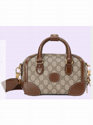 Gucci Small duffle bag with Interlocking G 723307 brown