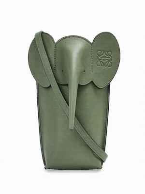 Loewe Classic cowhide elephant bag Green