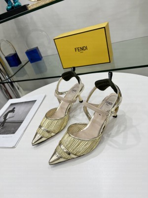 Fendi Colibri Slingback in Gold Mesh 55mm 2022 Collection