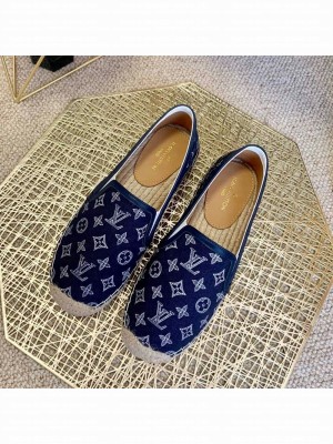 Louis Vuitton Monogram Denim Espadrilles Navy Blue 2021 (For Women and Men) Collection