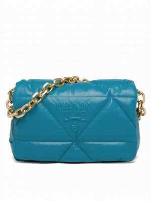 Prada Padded Nappa Leather Shoulder Bag 1BD306 Blue