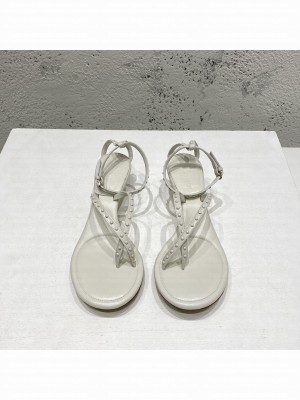 Bottega Veneta Dot Lambskin Medium-Heel Sandals 5.5cm White 2022 Collection