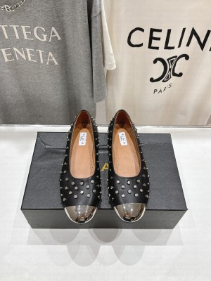 Alaïa CALFSKIN RIVET BALLET FLATS BLACK