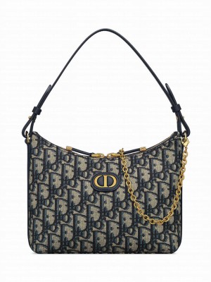 Christian Dior 30 Montaigne Diorling mini chain bag Dark Blue