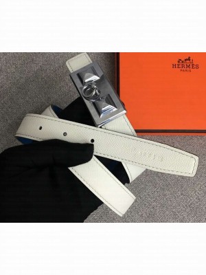 Hermes Width 2.5cm Collier De Chien Buckle Belt White/Silver