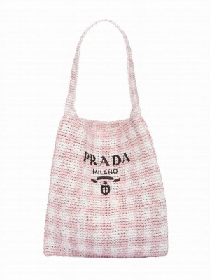 Prada Crochet Tote Bag 1BC182 Pink