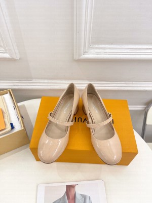 Louis Vuitton Romy Mary Jane Patent Leather Pump Nude