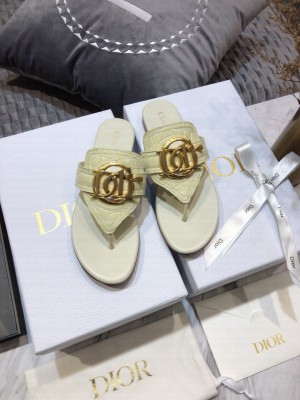 Christian Dior 30 MONTAIGNE Flip Beige Calfskin sandals 2021 Collection