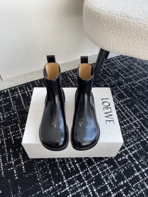 Loewe Women's Campo Chelsea Boot In Shiny Calfskin Black