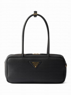 Prada Medium Leather Top-handle Bag 1BB126 Black