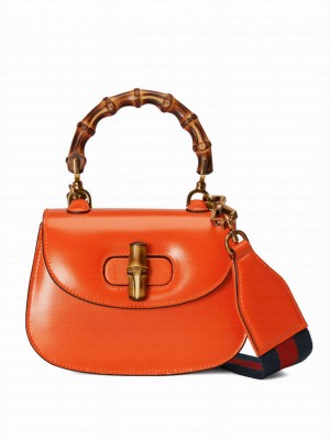 Gucci Mini Top Handle Bag With Bamboo 686864 Orange