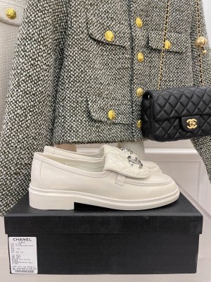 Chanel 3cm Quilting CC Loafers G36646 White Spring 2022 Collection