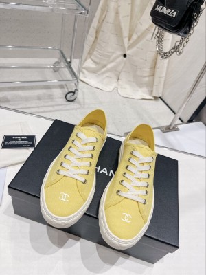 Chanel Canvas Sneakers 2023SS Yellow