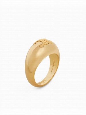 Celine Women's Triomphe Large Ring In Brass With Gold Finish Golden
