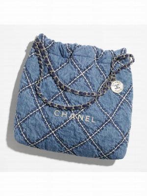 CHANEL 22 SMALL HANDBAG AS3261 Denim