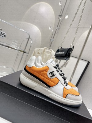 Chanel G39802 Fabric, Suede Calfskin & CalfskinOrange & Light Gray 2023SS 