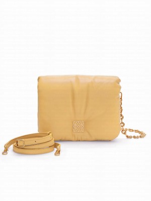 Loewe Puffer Goya Bag In Shiny Nappa Lambskin Apricot
