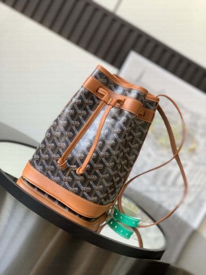 Goyard Petit Flot Bucket Bag Black & Tan