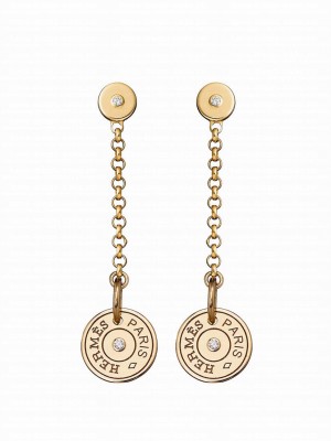 Hermes Women's Gambade Clou De Selle Earrings Golden