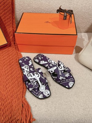 Hermes Oran Flat Slide Sandals 2024 01