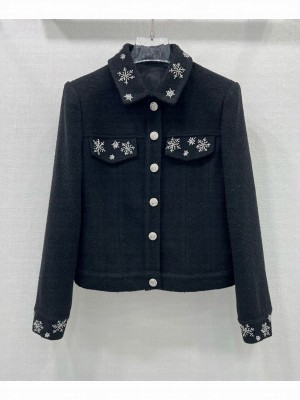 Chanel Women's Snowflake Beaded Jacket Black