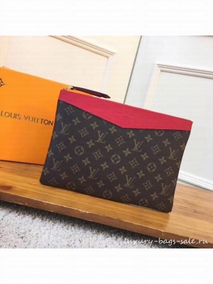 Louis vuitton original Monogram Canvas DAILY POUCH M62048 red