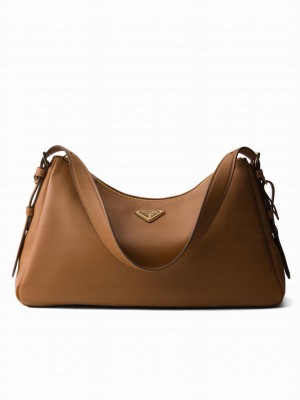 Prada Imee Large Leather Shoulder Bag 1BC228 Coffee