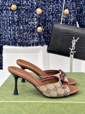 Gucci 7.5cm Brown and ebony Original GG canvas Slide Sandals