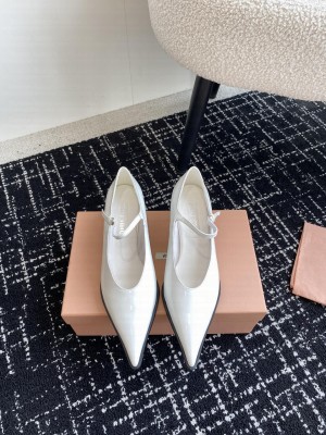 Miu Miu 5cm Calfskin Mary Jane Pump White