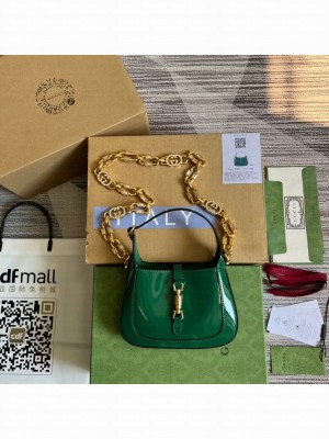 Gucci Jackie 1961 mini patent leather hobo bag 699651 Emerald green
