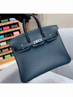Hermes Birkin 25cm Bag in Original Togo Leather Blackish Green