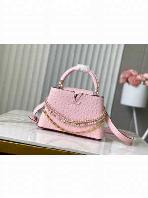 Louis Vuitton Ostrich Capucines BB M12345 pink