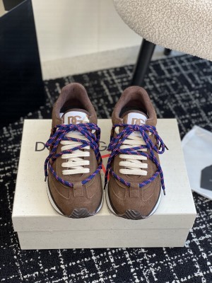 Dolce & Gabbana Man's Suede DG Runner sneakers Coffee