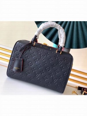 Louis Vuitton Monogram Empreinte Leather Speedy Bandouliere 25 Bag M43501 Marine Rouge