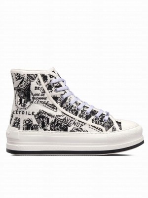 Christian Dior Women's Walk'n'Dior High-Top Thick-Soled Sneakers Black